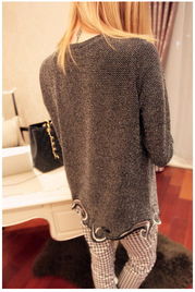 韓版復(fù)古針織 波浪刺繡亮絲打底衫，演繹春日文藝?yán)寺? class=